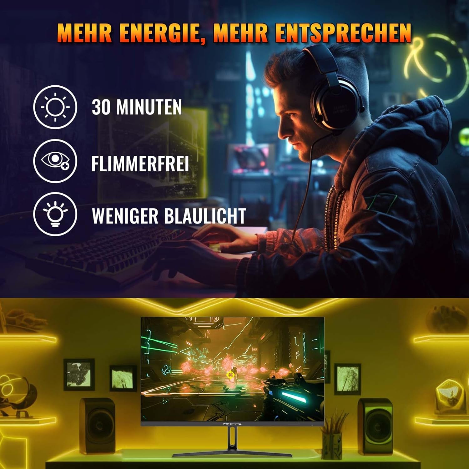Detalle 2 de Minifire 27 Zoll FHD Gaming-Monitor MFG27F2 (180 Hz, 1 ms, Fast IPS, HDR 10, AdaptiveSync)