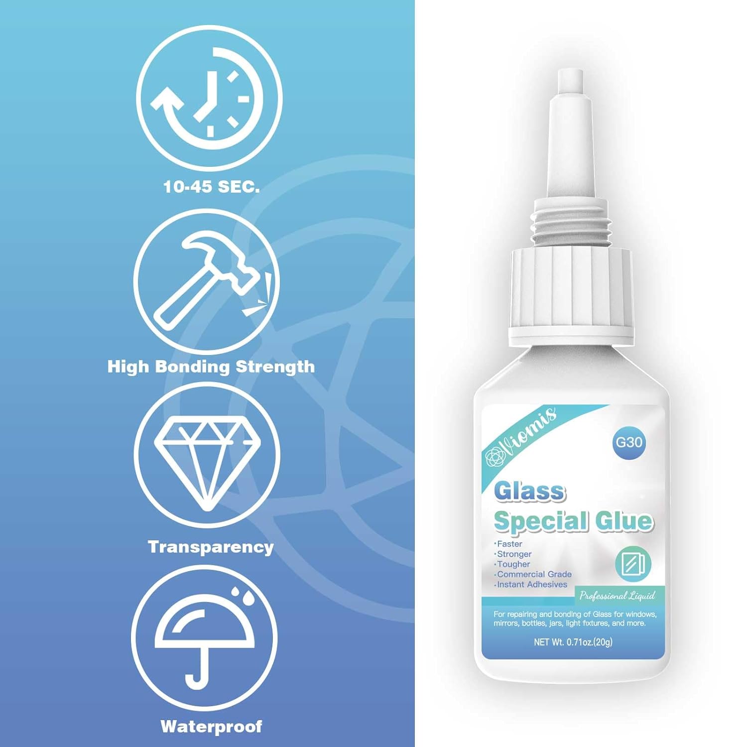 Thumbnail 3 de 20g Glass Glue – Instant Strong Adhesive for Glass, Acrylic & More (Clear)