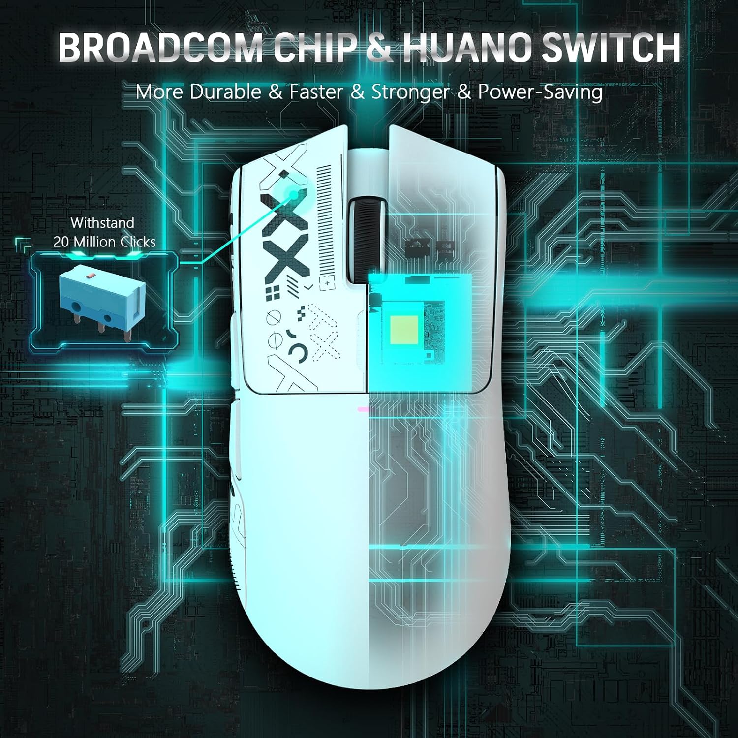 Detalle de LexonElec x Attack Shark X11: Kabellose Gaming-Maus mit RGB, 22K DPI und ultraleichtem 59 g Design