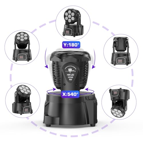 Thumbnail 6 de Delibang 2 Unità 7X15W Teste mobili LED Wash DMX512 RGBW 4 in 1 – versione aggiornata