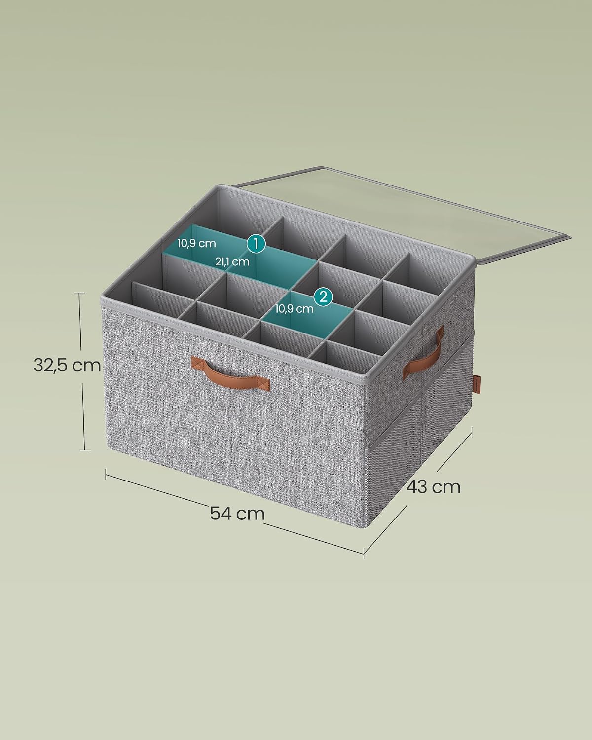 Detalle de SONGMICS TINA LSP555G01 organizer na buty na 16 par, regulowane przegrody, szary