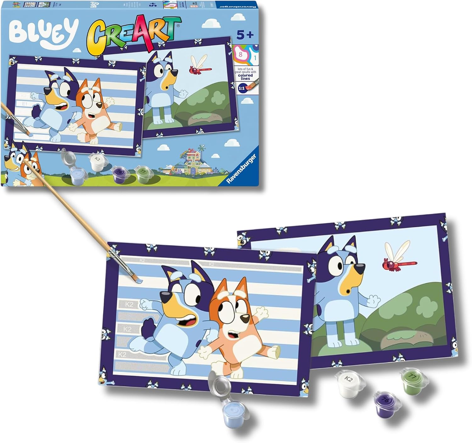 Detalle de Ravensburger Creart Junior Bluey Pintura por números