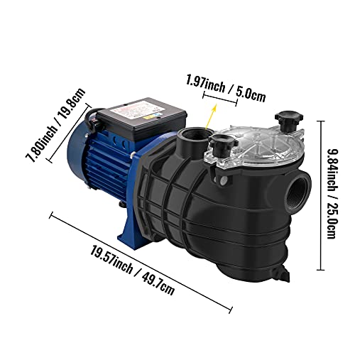 Thumbnail 7 de VEVOR Bomba de Piscina con Filtración 18000 L/h, 1 HP, cuerpo ABS y motor de cobre — cesta de filtro extraíble