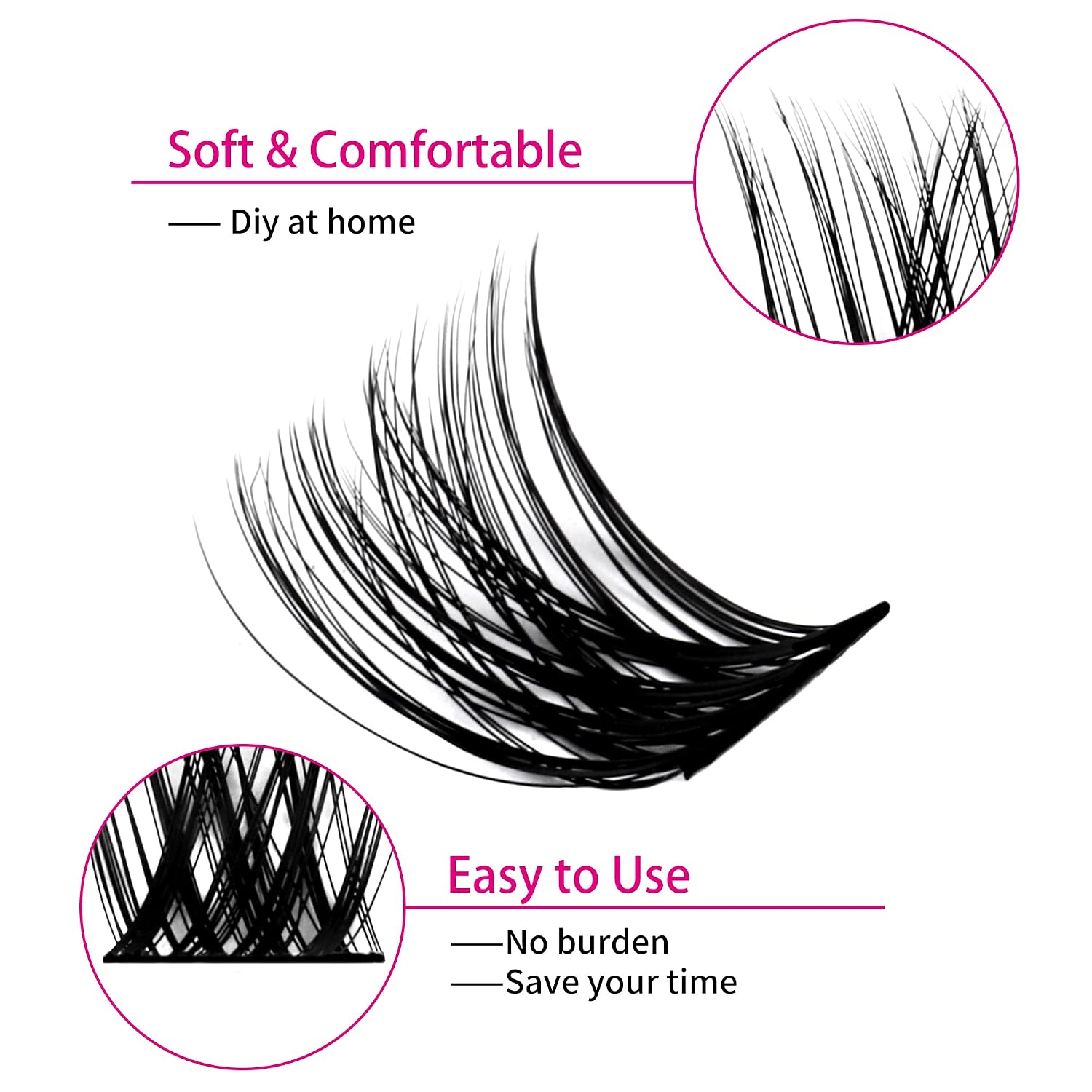 Detalle de Fadlash Individuelle Wimpern Extensions – 96 Büschel, 0.07 D Curl, 12–18 mm, DIY Wimpernverlängerung