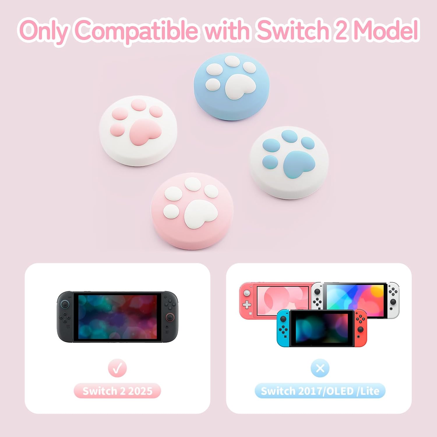 Detalle 2 de GeekShare Cat Paw Thumb Grips Switch 2