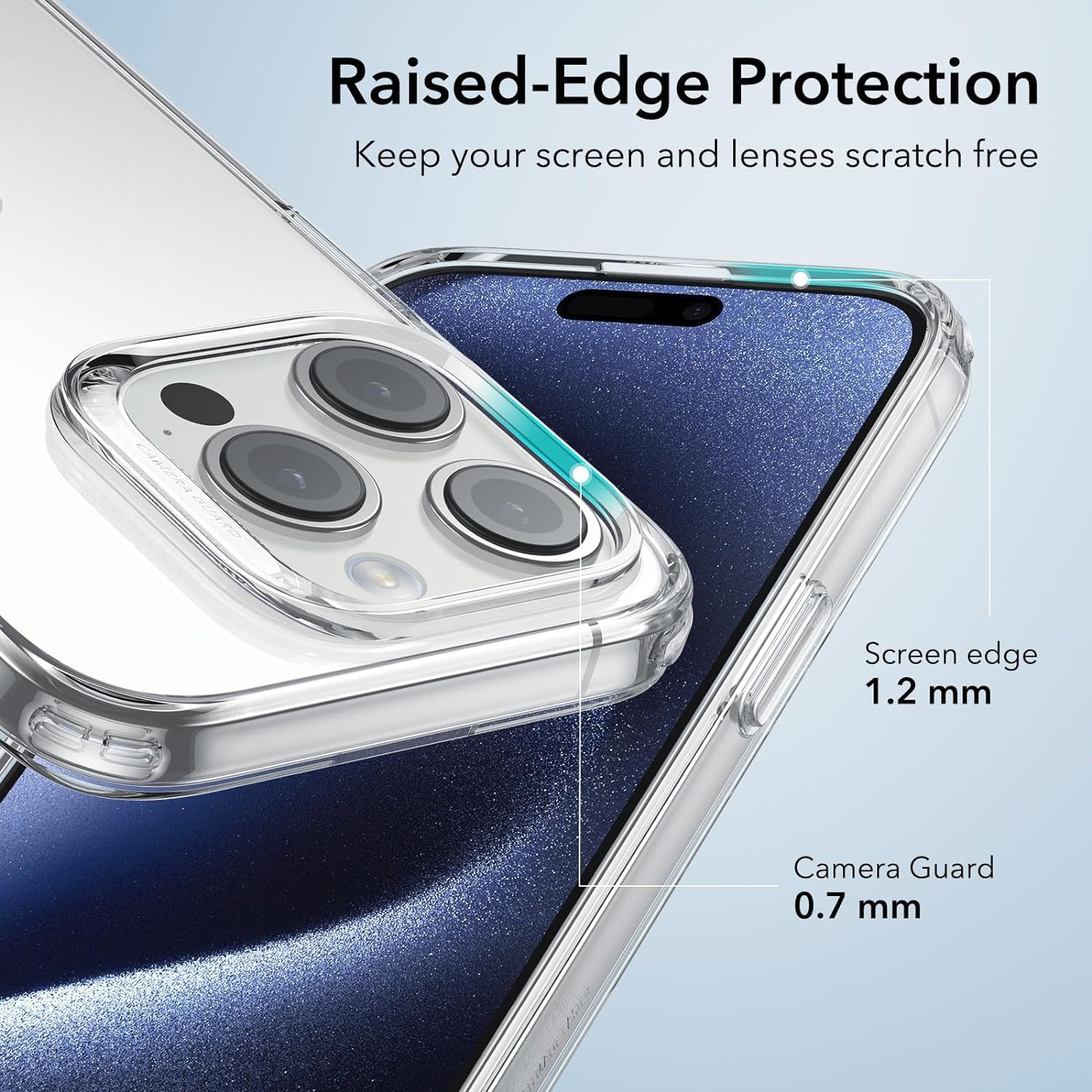 Detalle de ESR Cover per iPhone 15 Pro – Trasparente, ultrapiatta, antiurto