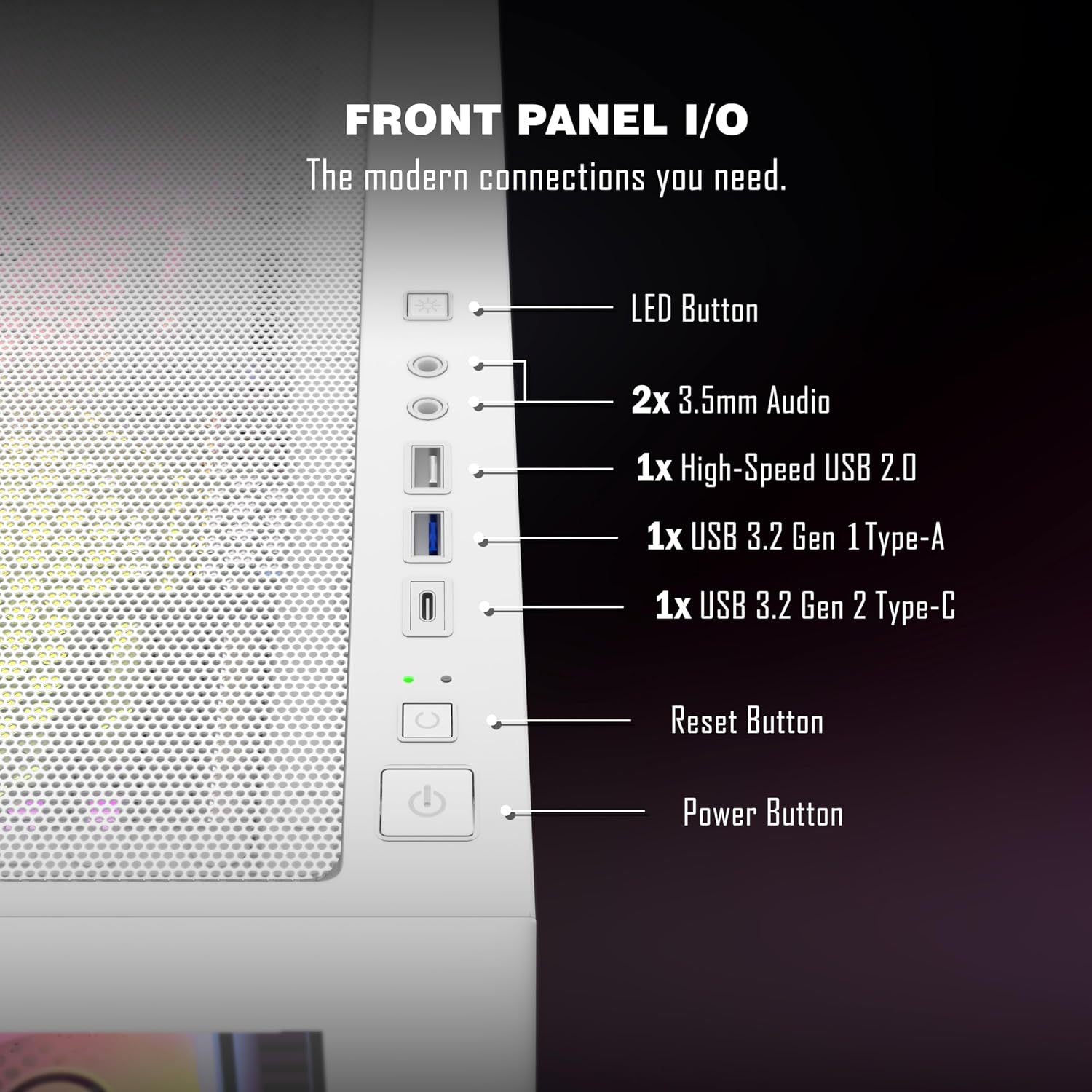 Detalle 2 de ANSAITE ATX PC-Gehäuse ARGB Lüfter