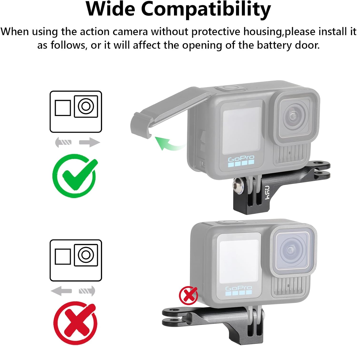 Detalle 1 de HSU Vertical Mount for GoPro 90-degree adapter