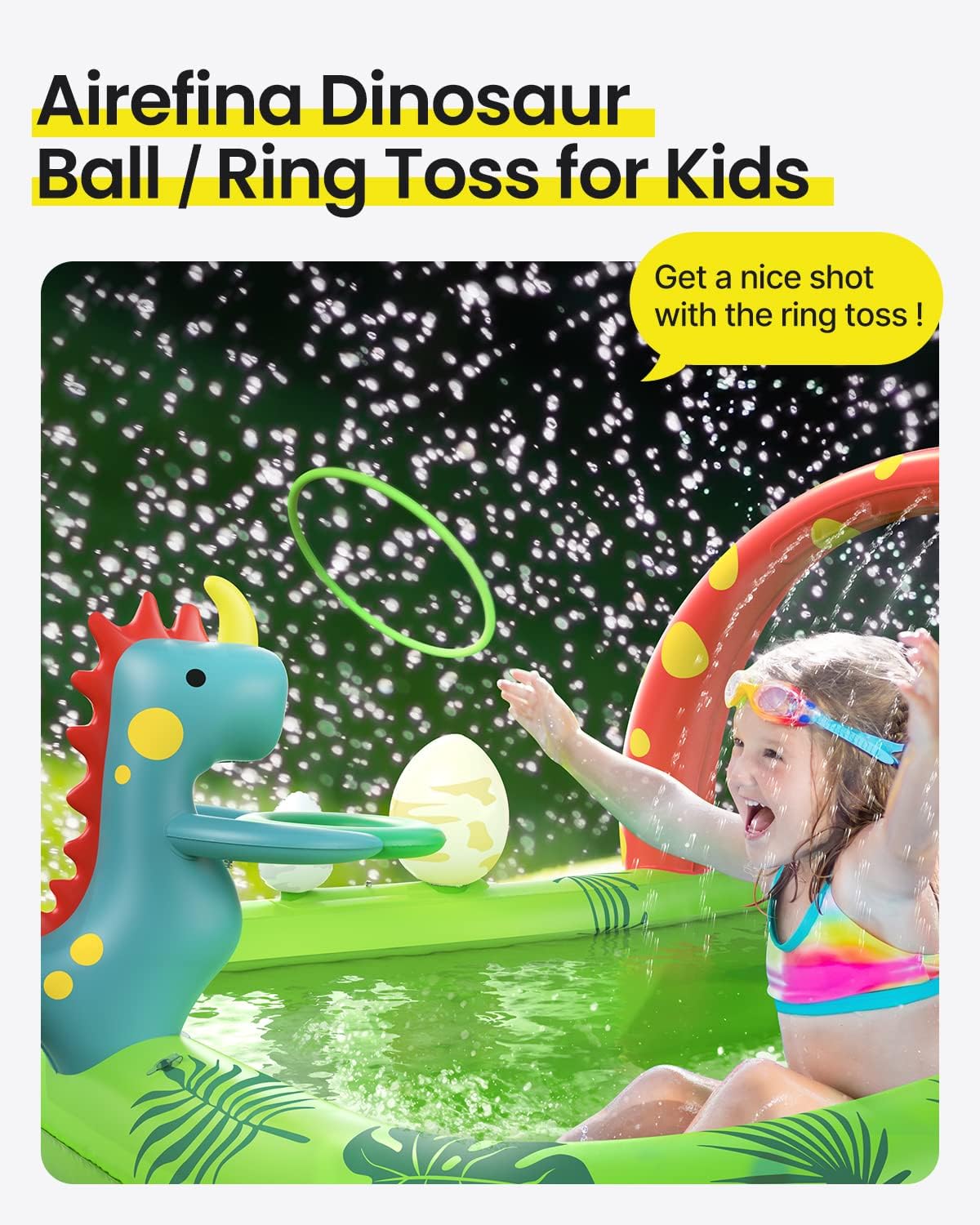 Detalle 2 de Airefina Dino Planet Inflatable Kids Pool with Water Slide