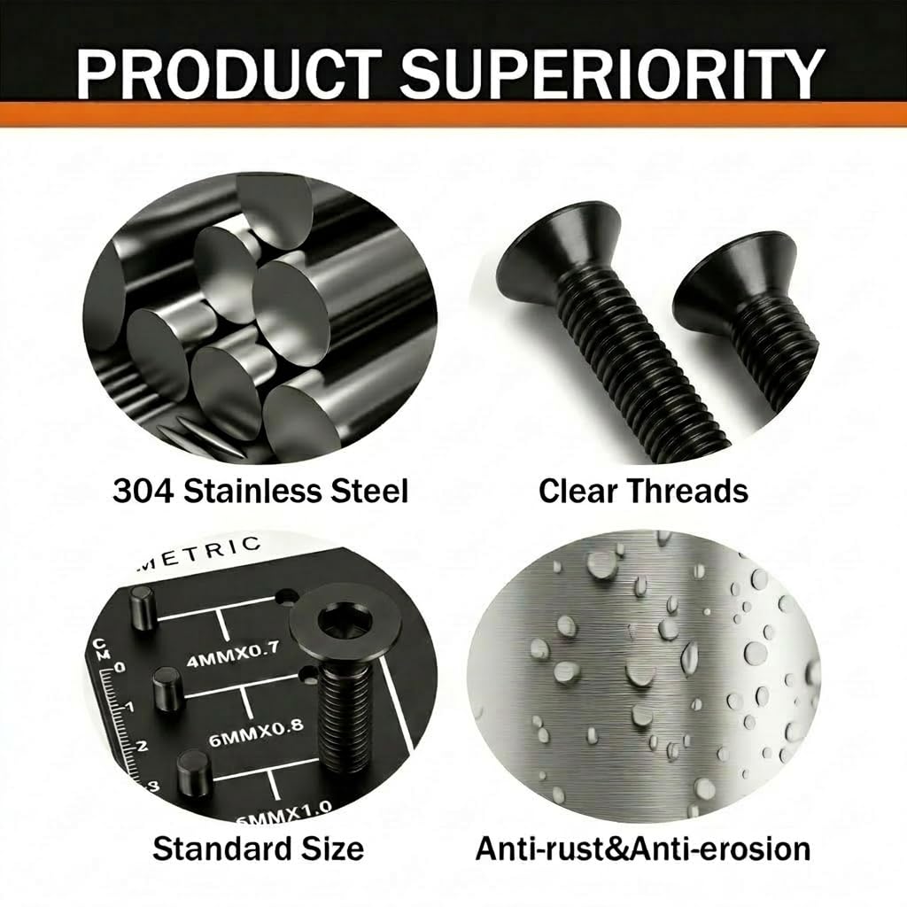 Thumbnail 4 de HEXPHANT Flat Head Socket Screws M8 x 10mm