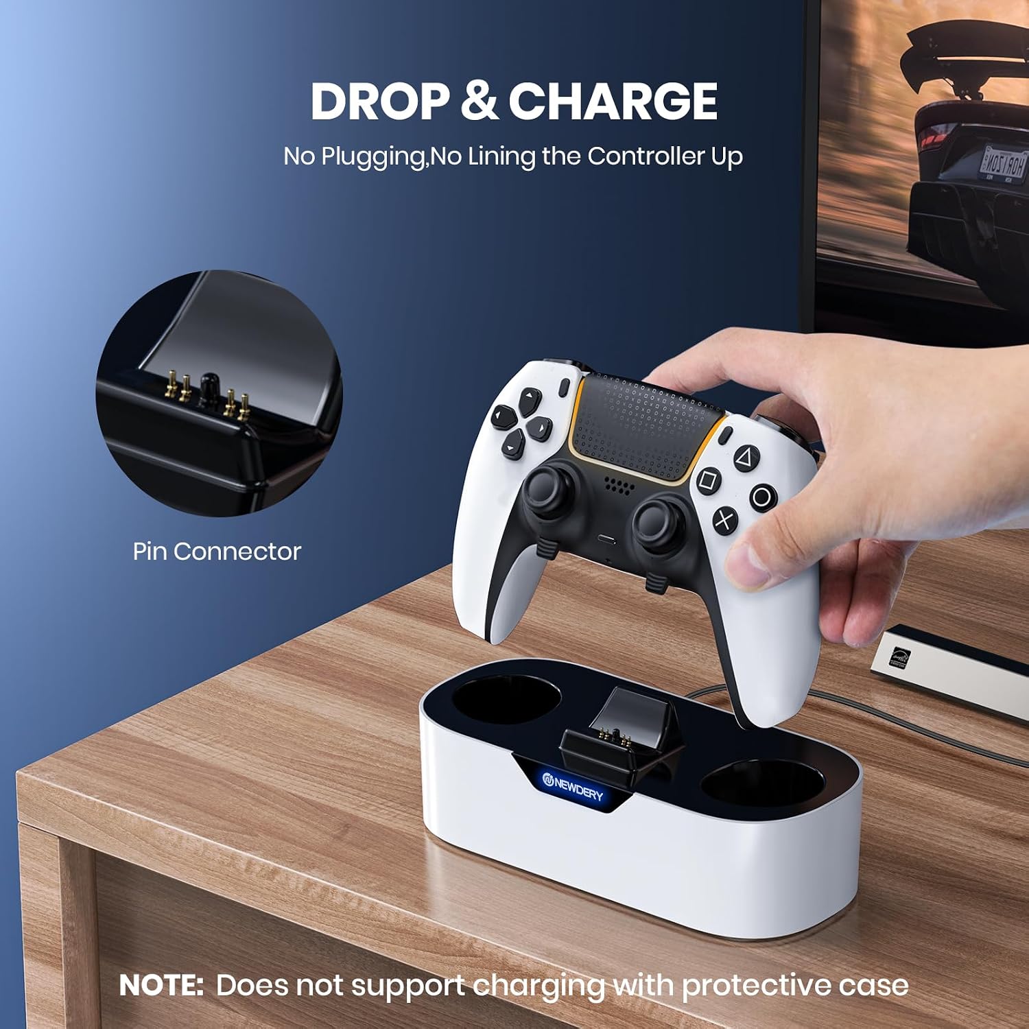 Thumbnail 2 de NEWDERY PS5 Controller Charger Station — Fast Charge