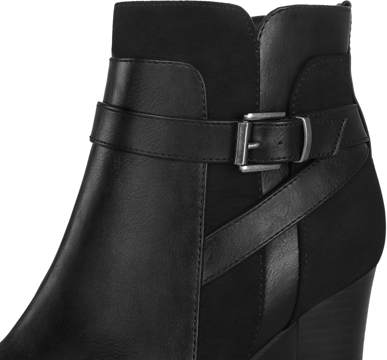 Detalle 2 de mysoft Women's Ankle Boots with Side Zip, Wide Fit and 3.2-Inch Heel