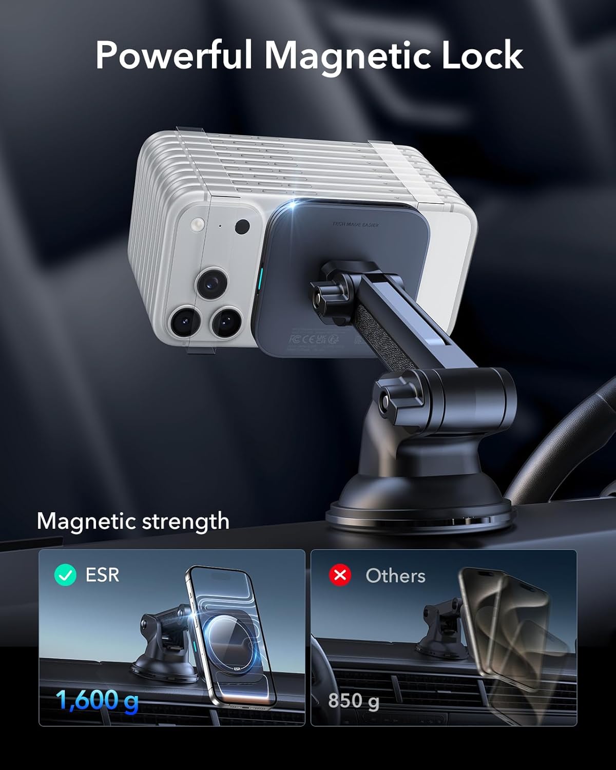 Thumbnail 3 de ESR 15W MagSafe Car Mount Charger for iPhone