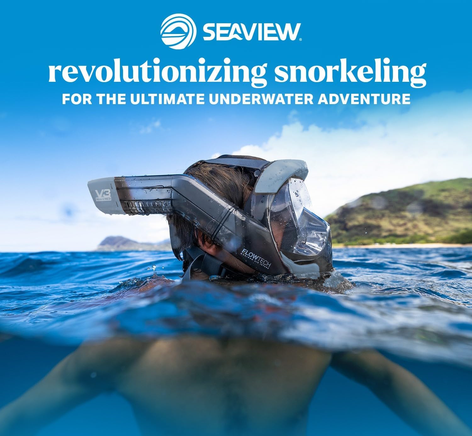 Detalle de Seaview 180 V3 Full Face Snorkel Mask for Adults