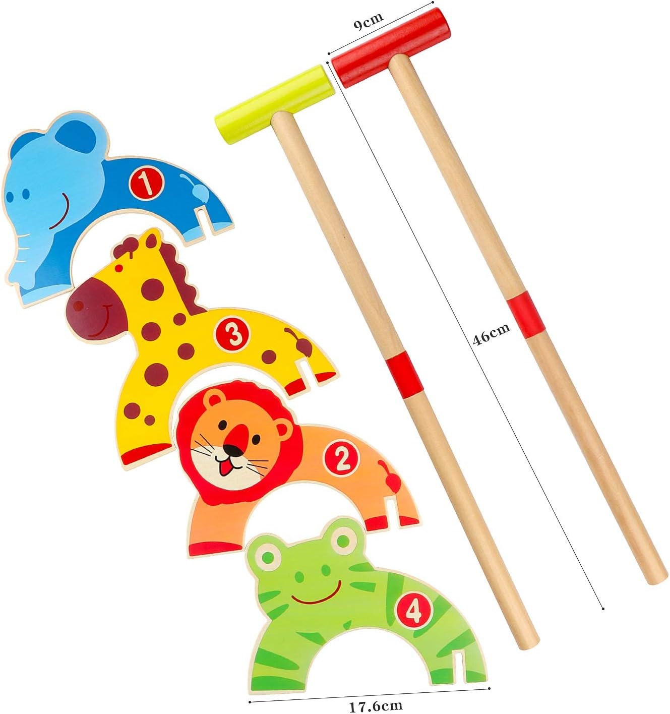 Detalle de Wondertoys Wooden Animals Croquet Set – Educational Outdoor Play for Kids