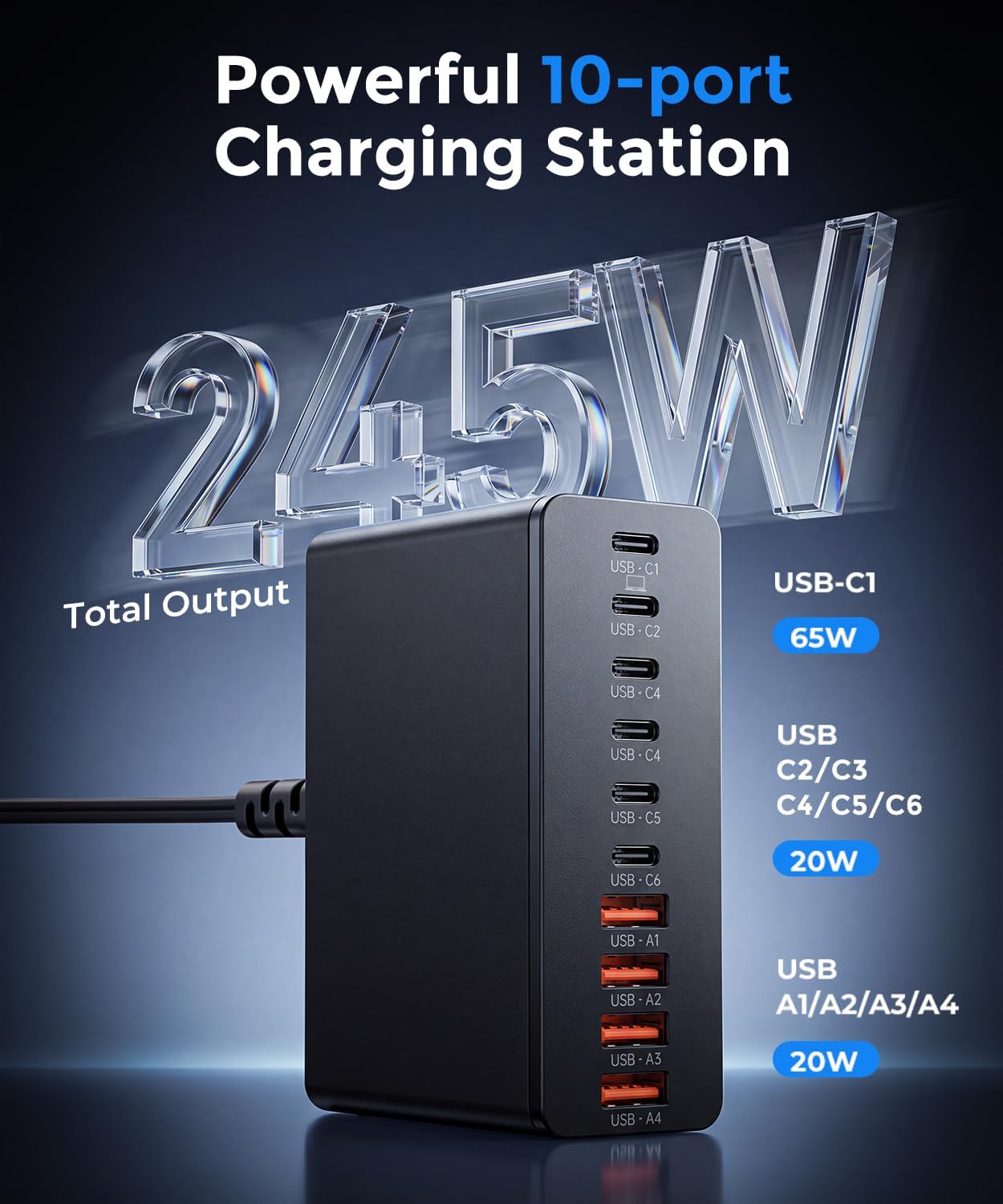 Detalle 2 de USB C Charging Station 200W 🔌