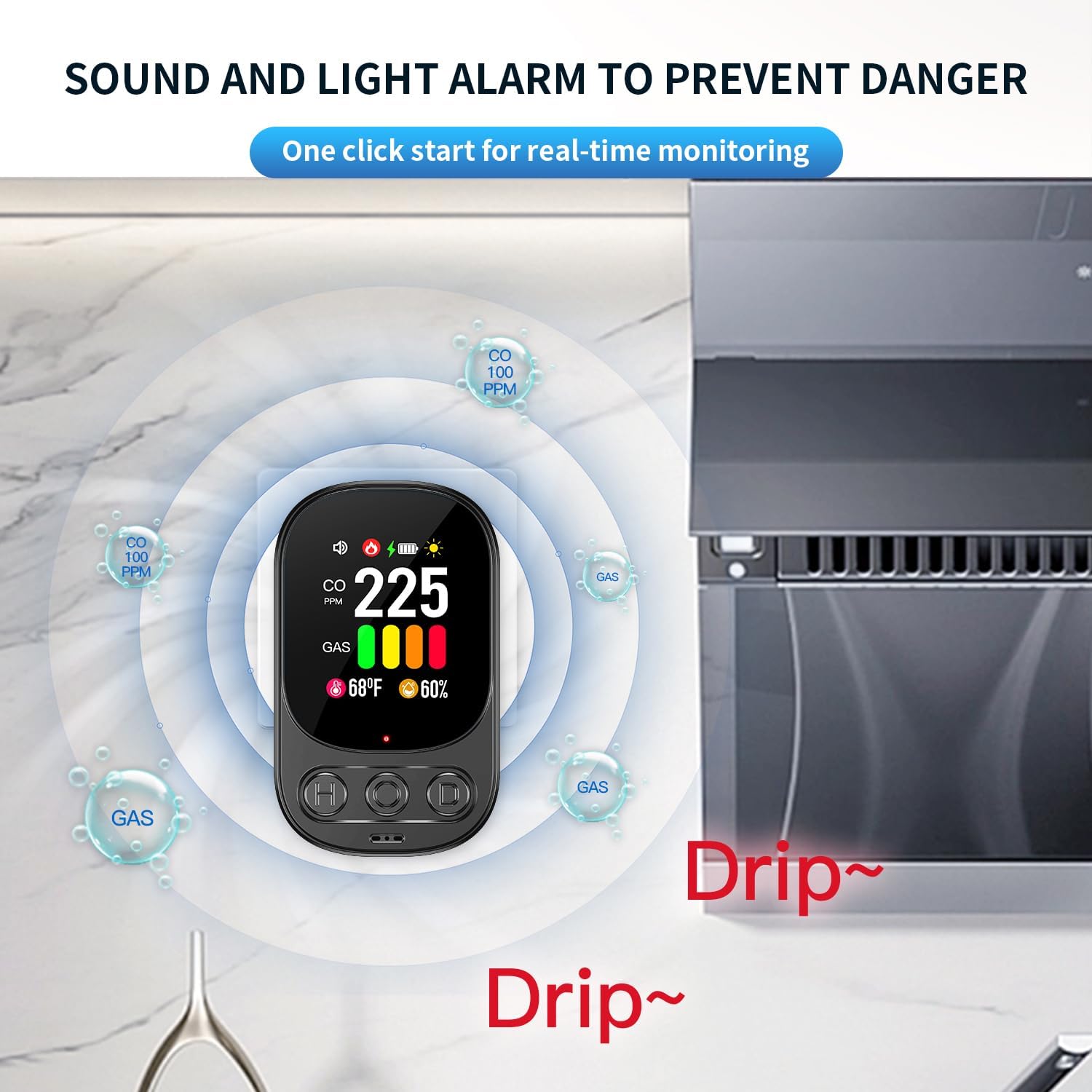 Thumbnail 3 de Gedsffati HD08-G Rilevatore gas e monossido di carbonio per casa 🏠