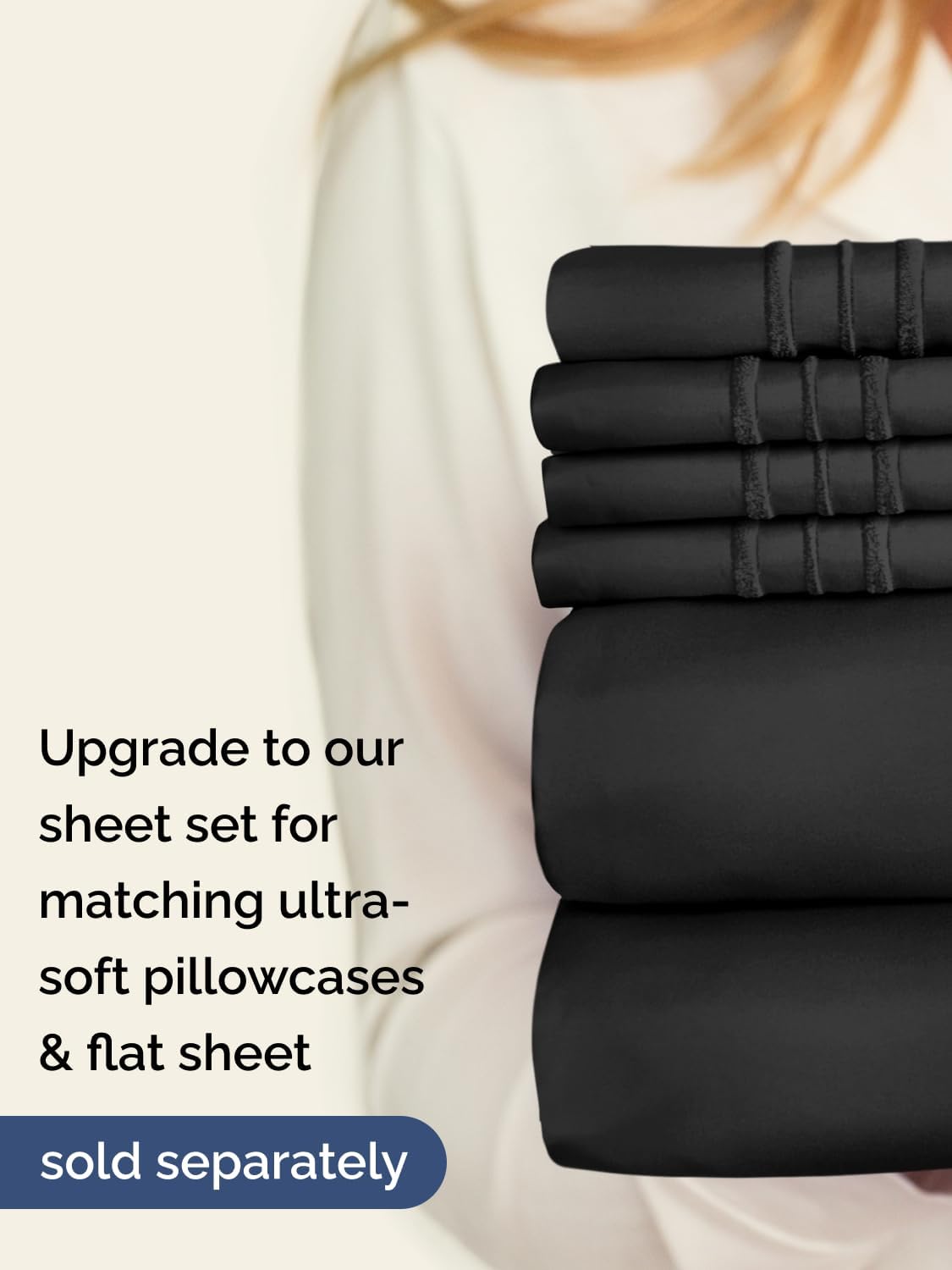 Thumbnail 6 de CGK Unlimited Extra Deep King Fitted Sheet (Hotel Luxury) - Black, Ultra Soft Wrinkle Free Deep Pocket
