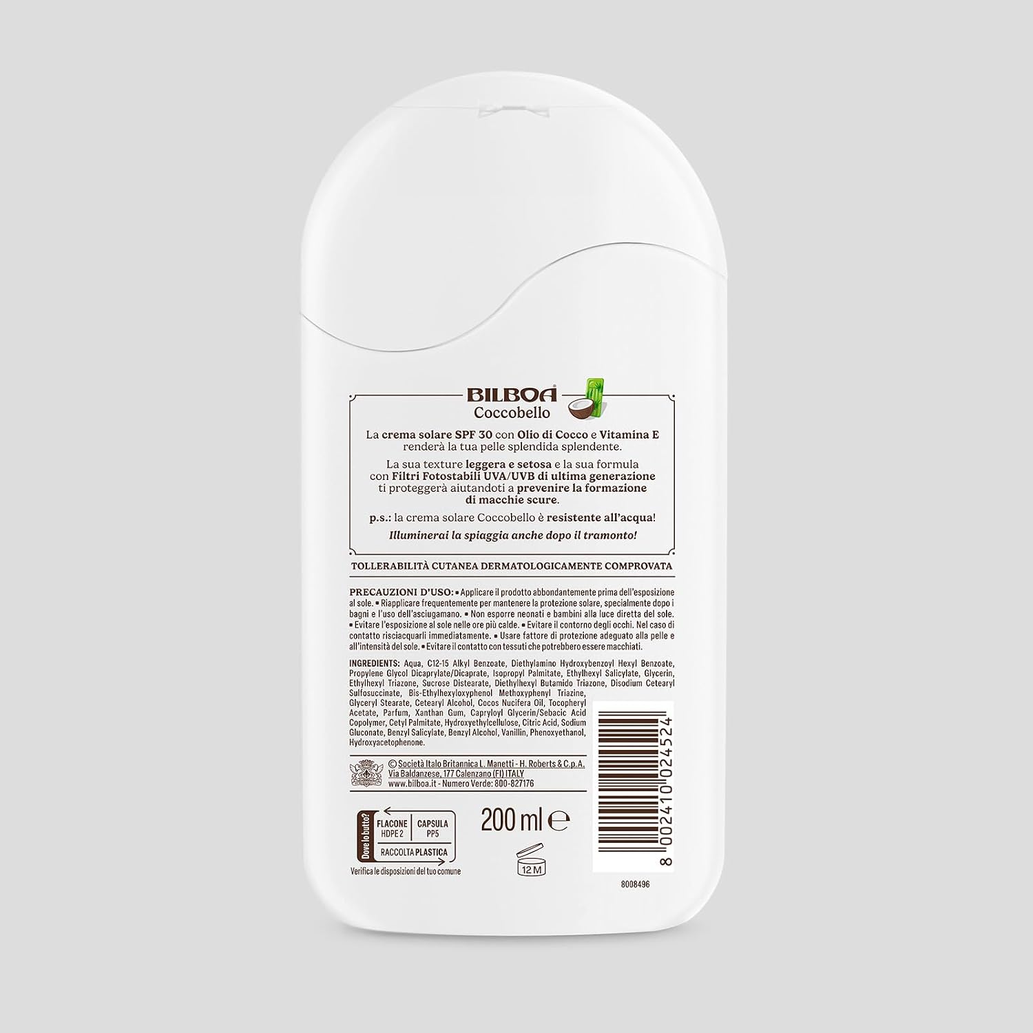 Detalle 2 de Bilboa Coccobello Latte Solare SPF 30 200 ml