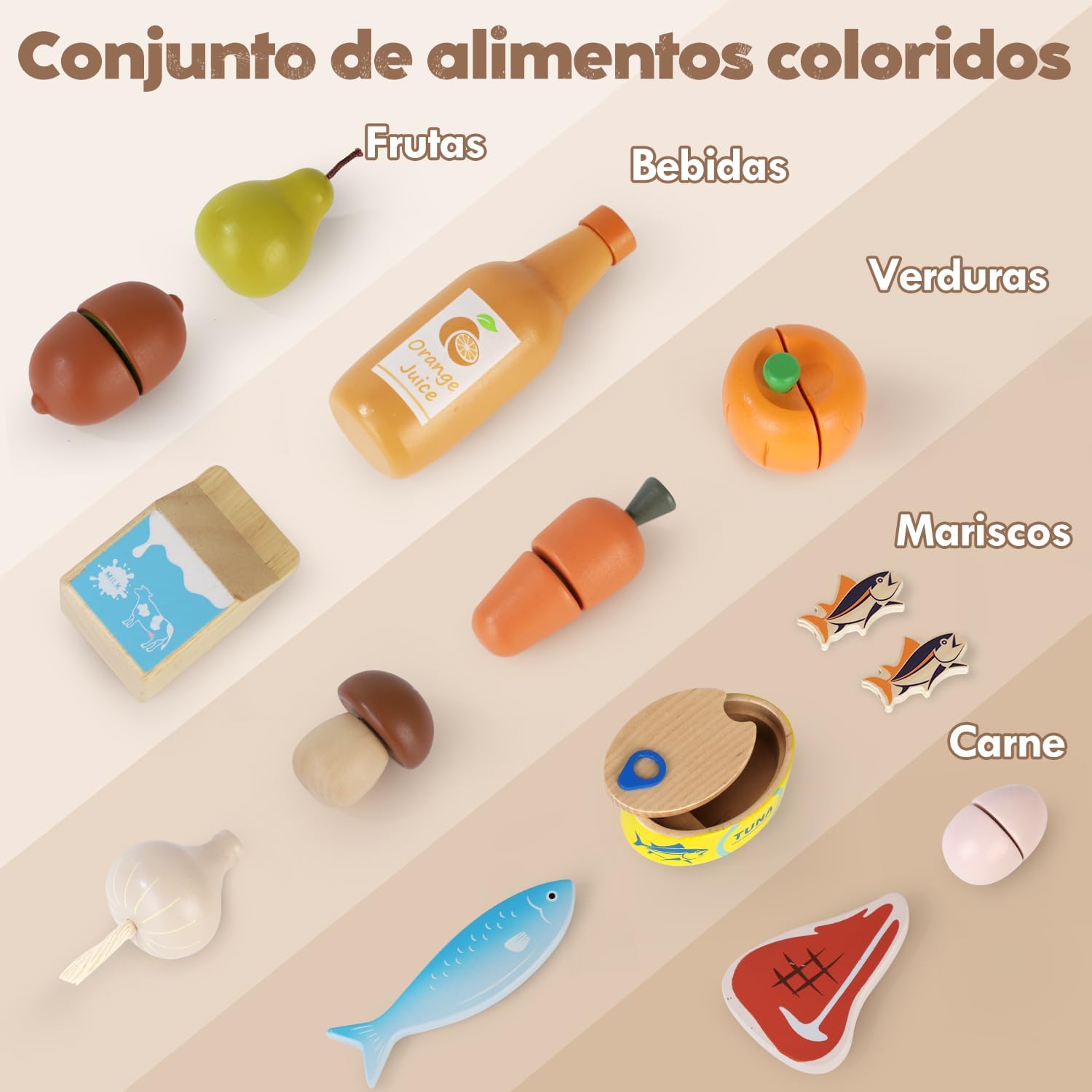 Thumbnail 5 de Comida Madera Juguete Accesorios Cocina 20+ 🍎