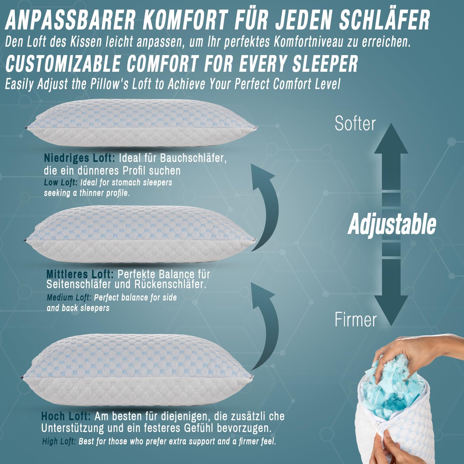 Thumbnail 6 de alkamto Travel & Camping Memory Foam Pillow 19.6in