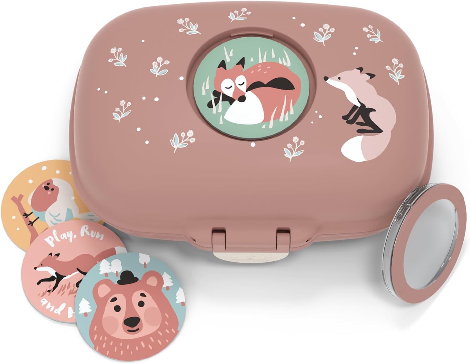 Detalle de monbento MB Gram Fox Cannelle – Boîte à Goûter enfant 0,6 L, étanche et personnalisable