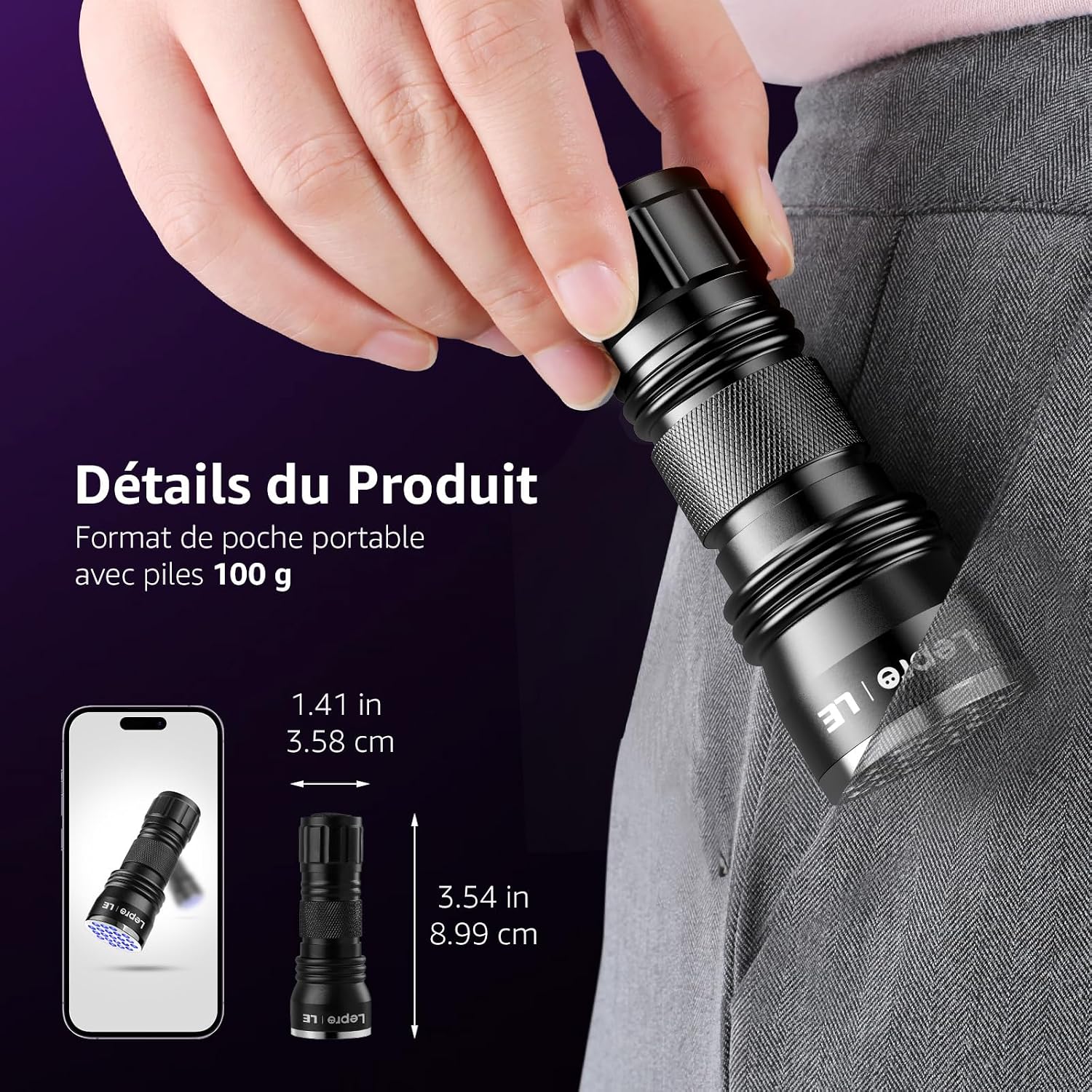 Thumbnail 3 de Lepro Lampe UV 395 nm 🔦