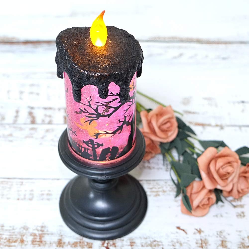 Detalle 2 de Eldnacele snow globe candle, 4-inch diameter