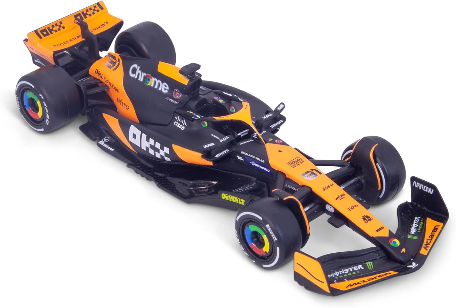 Detalle 2 de Bburago F1 Formula 1 McLaren MCL38 (2024) die-cast model car, 1:43 scale