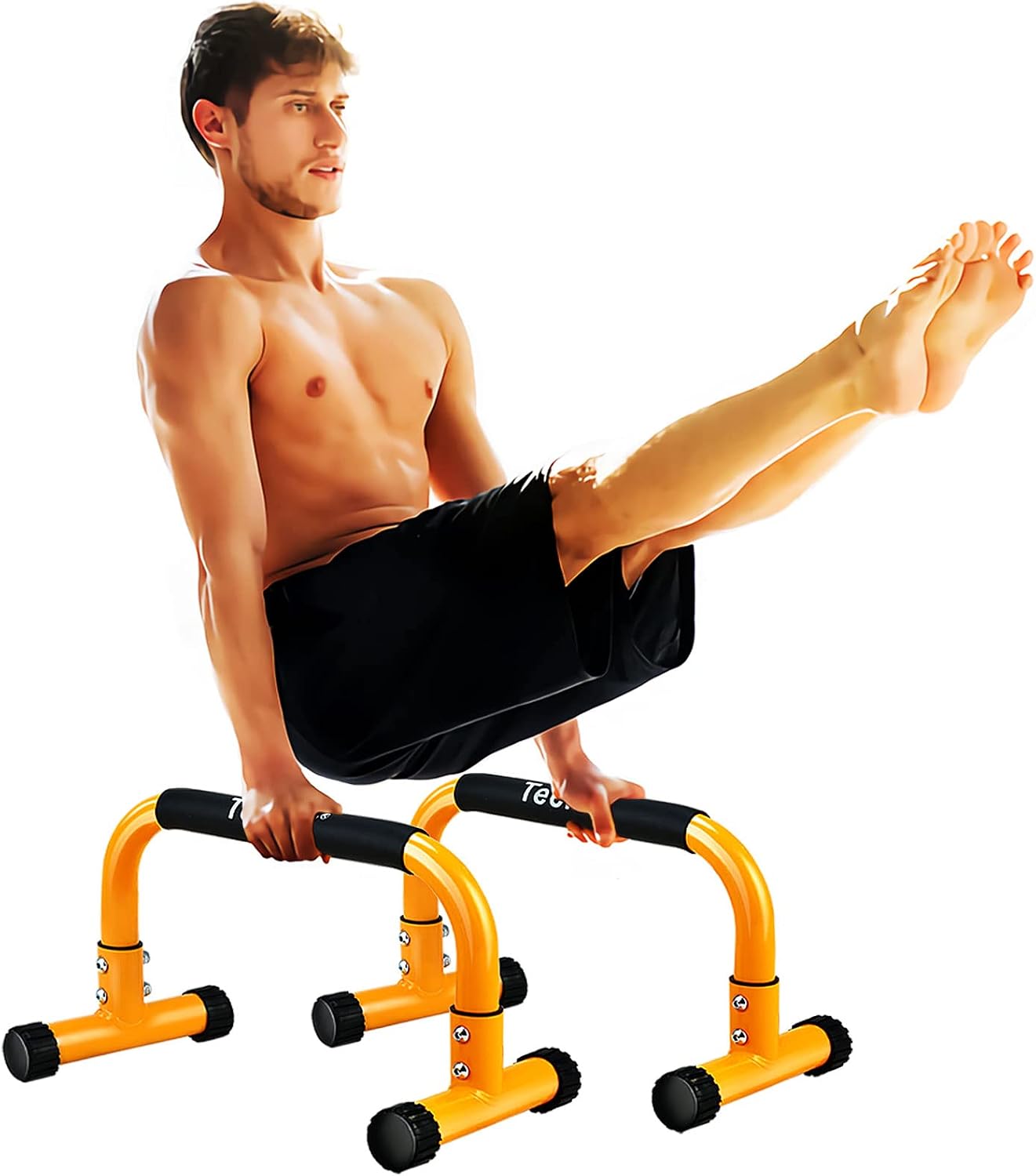 Detalle de Teclor TC-122 Push-Up Bars, 9.5-Inch Steel Parallettes for Calisthenics