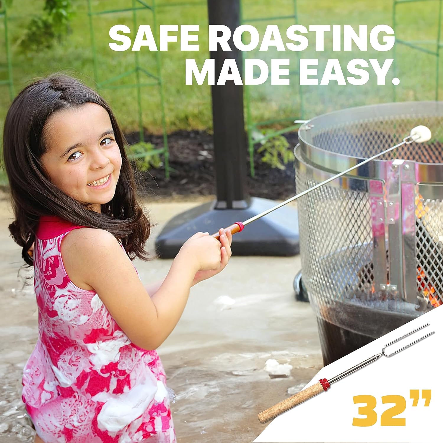 Thumbnail 2 de Grill Guru S’mores Sticks for Fire Pit (32 in, 10-Pack) Stainless Forks for Outdoor Roasting