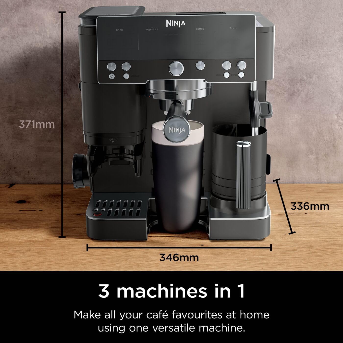 Thumbnail 1 de Ninja Luxe Premier ES601UKBK 3-in-1 Coffee Machine with Built-in Grinder & Milk Frother (Black)