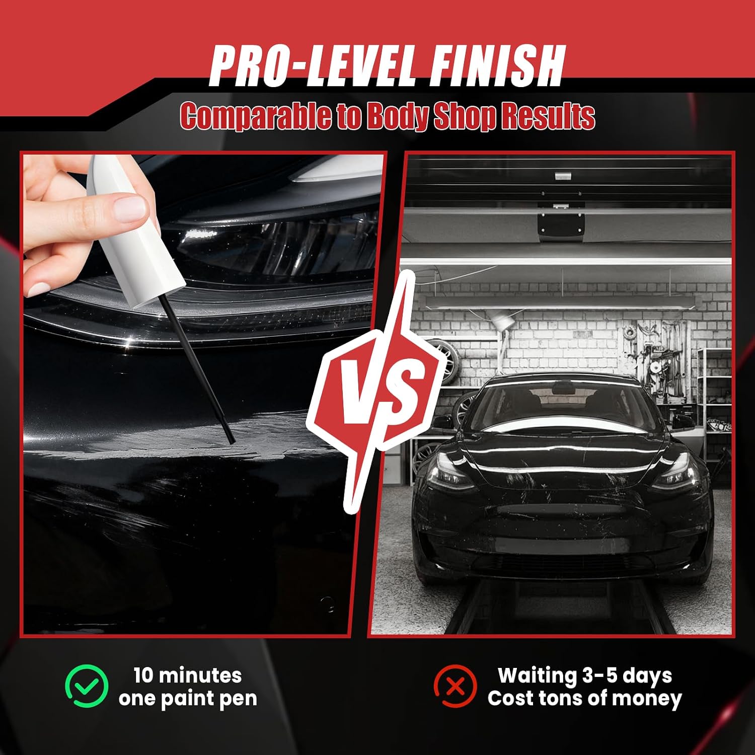 Thumbnail 5 de Qnofuit Touch Up Paint for Cars (Solid Black PBSB) — 0.4 fl oz, 2-in-1 Car Scratch Repair Pen for Tesla Models Y/3/X/S