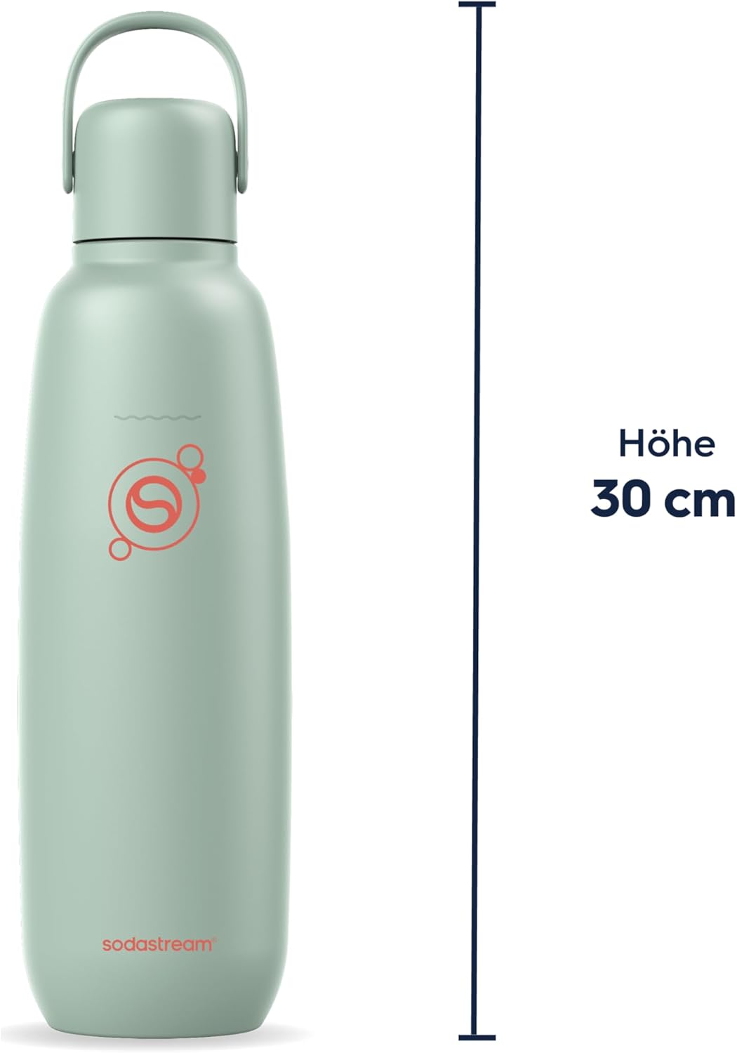 Detalle de Sodastream fizz&,go COOL Edelstahlflasche 0,9 L mint – kompatibel mit DUO, E-DUO, TERRA, ART, ENSO
