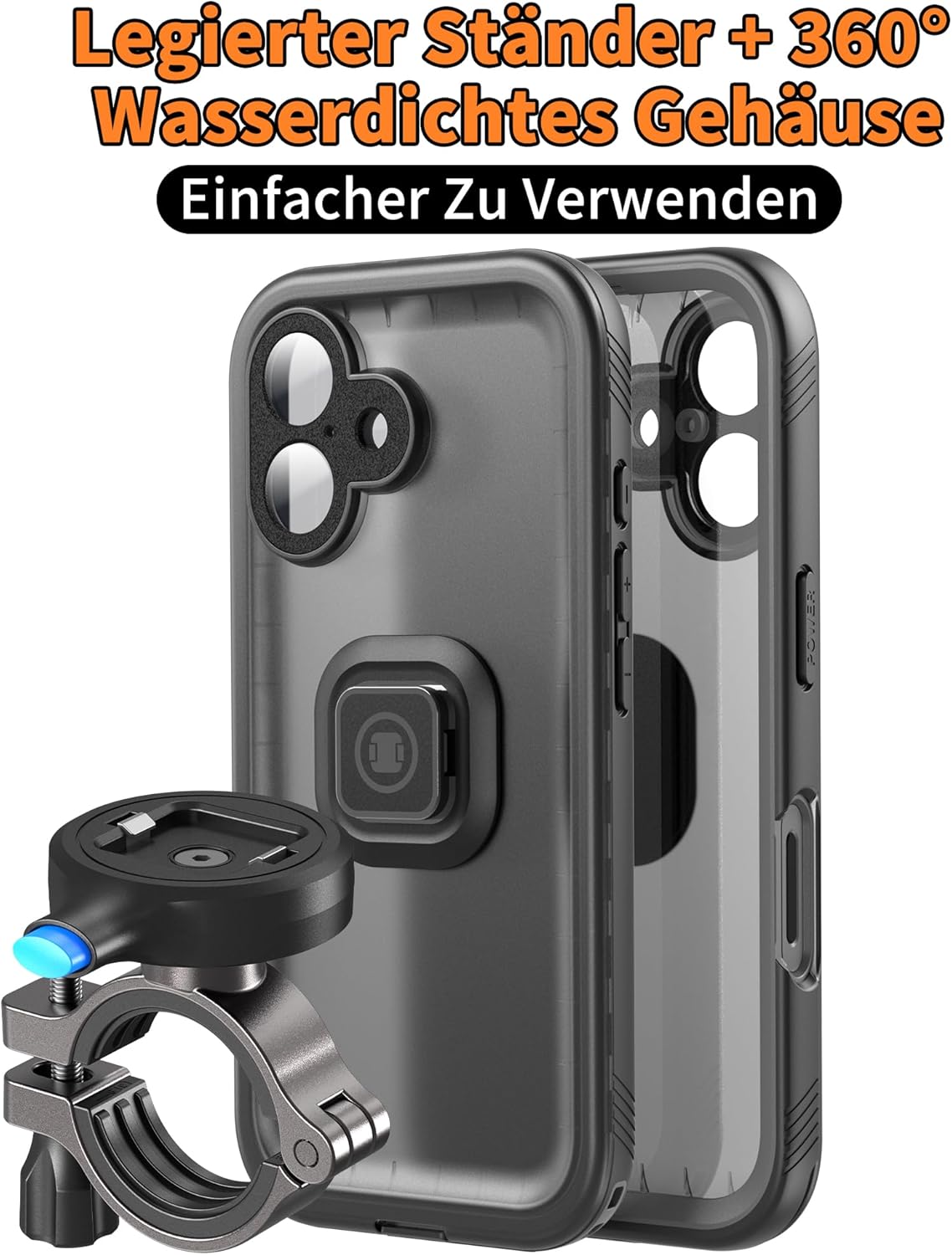 Detalle de Cozycase Fahrrad-Halterung für iPhone 14 – Wasserdicht, Ein-Knopf Entriegeln & Automatisches Schloss