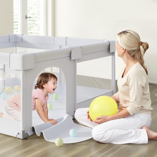 Detalle 2 de Julrrimg Petit Parc Bébé Gris 120×120 cm – Parc Enfant et Parc de Jeu