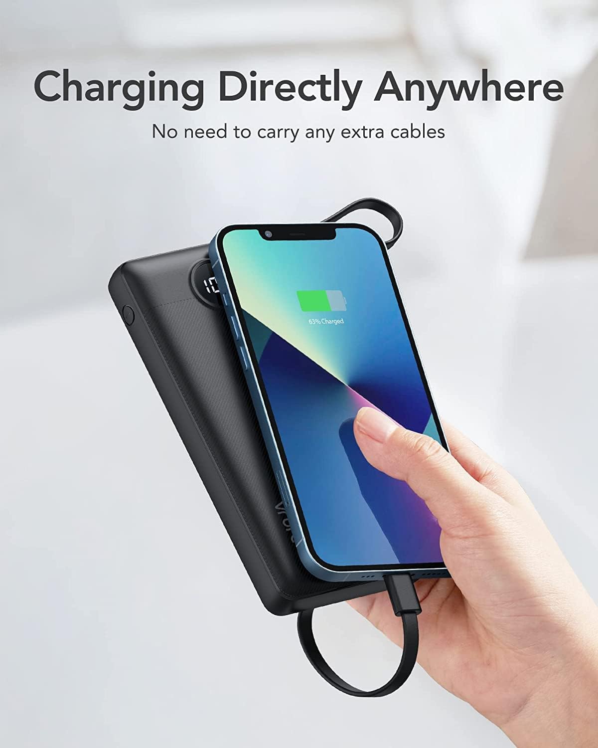 Thumbnail 3 de VRURC Power Bank 10000mAh Slim con cavi integrati
