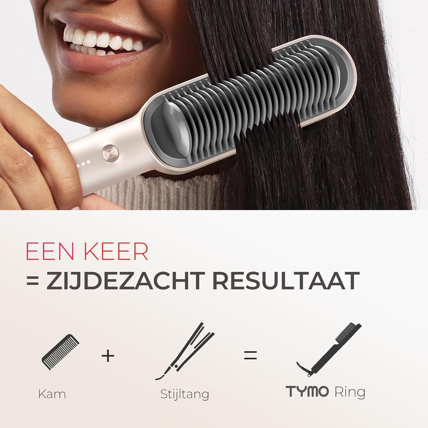 Detalle 2 de TYMO RING HC100G stijltangborstel met keramische coating en 5 temperatuurstanden