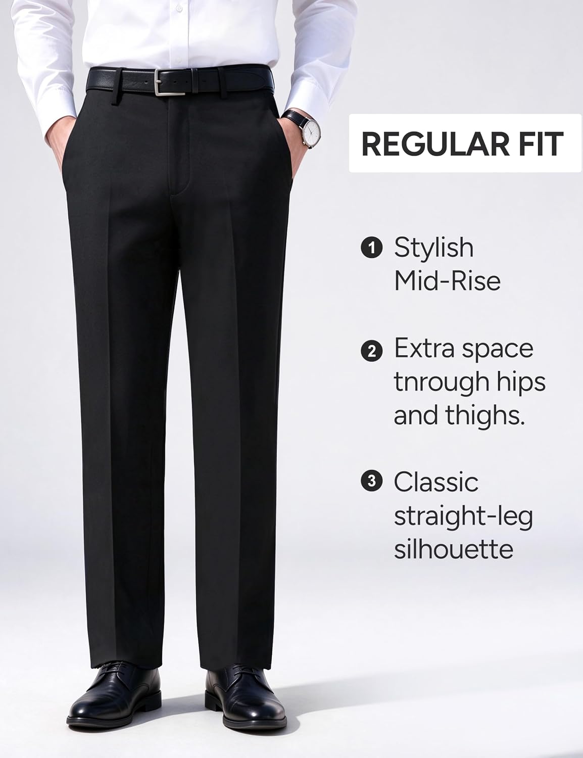Detalle 2 de Pacific Perfect 4-Way Stretch Men's Dress Pants, Expandable Waist, Wrinkle Resistant