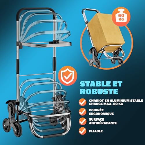 Thumbnail 3 de MONZANA Chariot de Courses Noir 56 L, 3 en 1 pliable avec isolation et 4 roues réfléchissantes