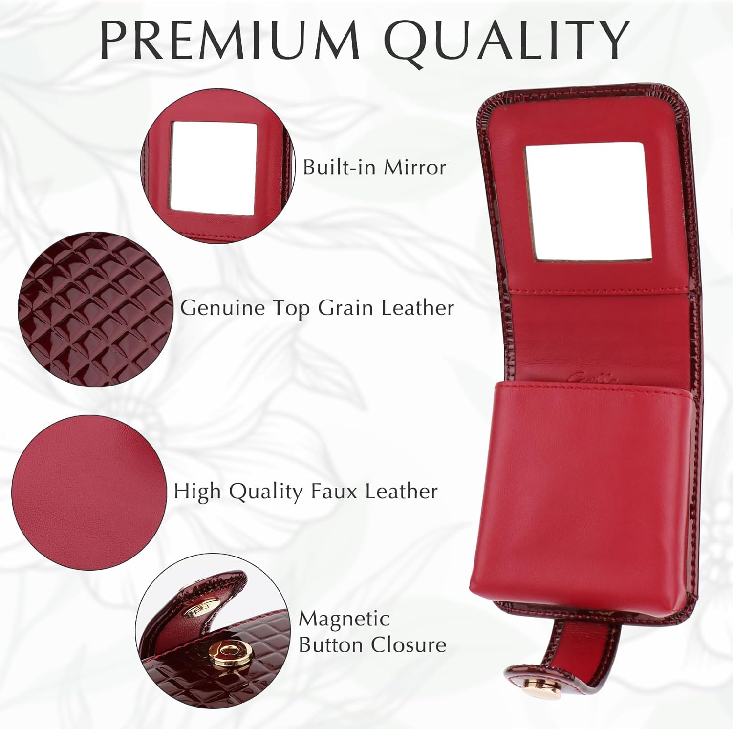 Detalle 2 de Kilofly Genuine Leather Lipstick Case for Cosmetics 💄