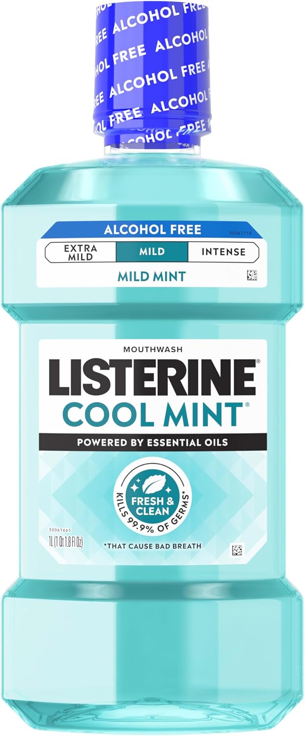 Detalle de Listerine Alcohol-Free Mouthwash, 1L 🚰