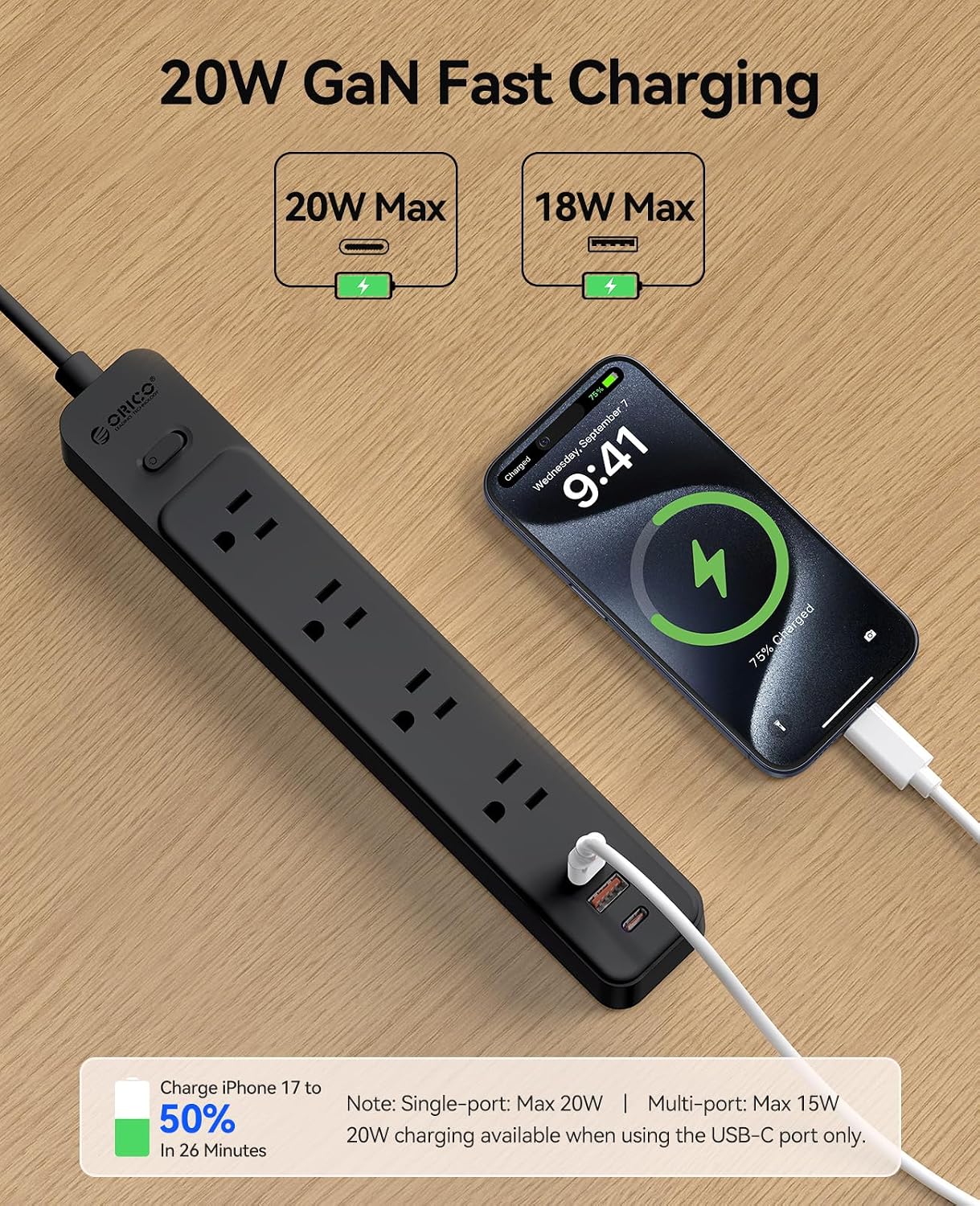 Detalle de ORICO Power Strip 7-in-1
