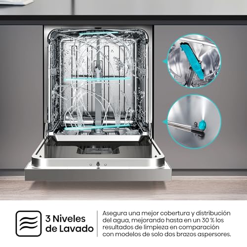 Thumbnail 7 de Hisense HS643C90X lavavajillas de libre instalación con secado automático y capacidad para 16 servicios