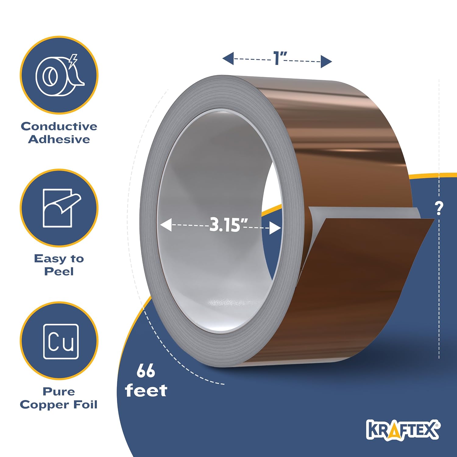Detalle 2 de Kraftex Copper Tape 1in x 66ft