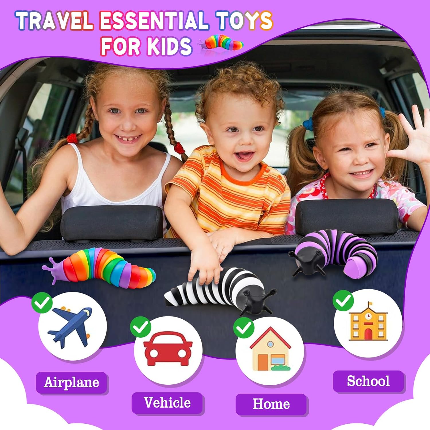 Thumbnail 2 de Cevioce Fidget Slug Toy 3Pcs