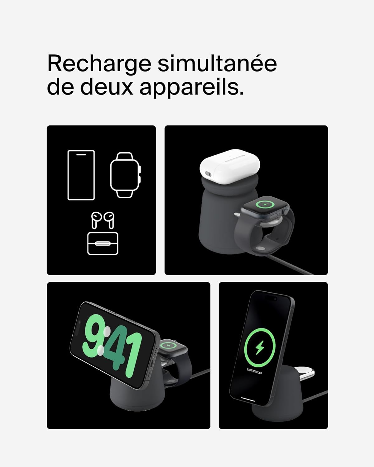 Thumbnail 2 de Belkin BoostCharge Pro Station 2-en-1 Qi2