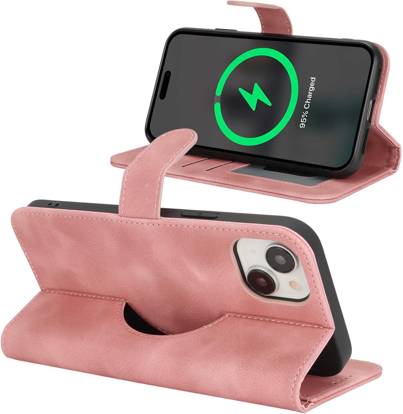 Thumbnail 5 de Zouzt Case for iPhone 15 Plus / 14 Plus (6.7) – Magnetic PU Leather Wallet with Kickstand