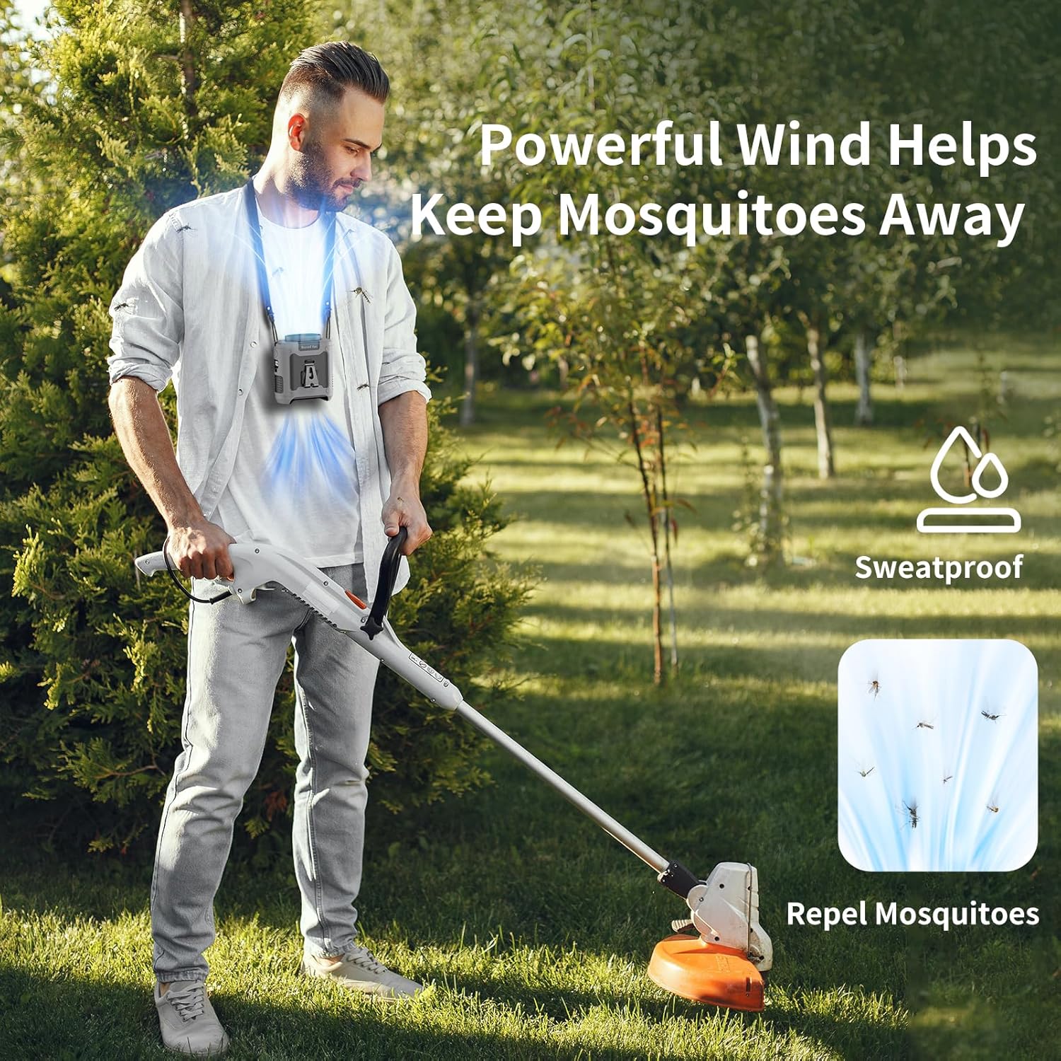 Thumbnail 6 de SoCool 10000mAh Portable Waist Fan (Clip-On, Hands-Free) with 5 Speeds & Flashlight, Rechargeable Gray