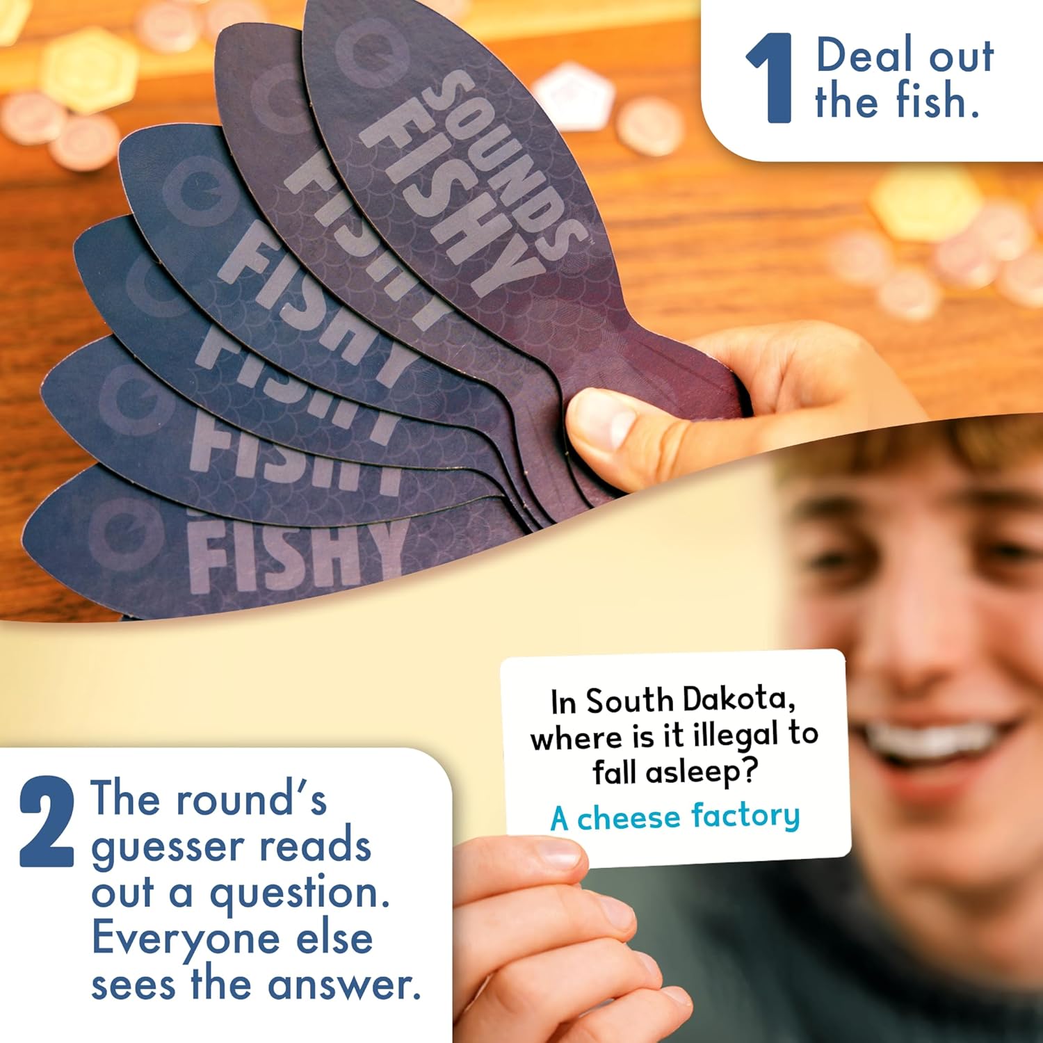 Thumbnail 3 de Sounds Fishy Card Game – fast-paced bluffing party game for kids 10+ and adults